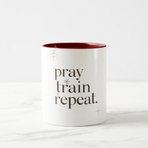 2 Couleurs Tasse Prière Entraînement Répéter – Motivation Fit
