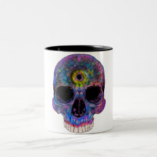 2 Couleurs Tasse psychédélique de crâne de troisième oeil
