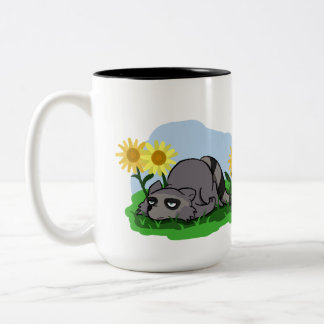 2 Couleurs Tasse Raton laveur détendu