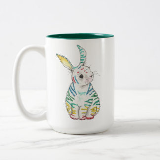 2 Couleurs Tasse rayée de lapin