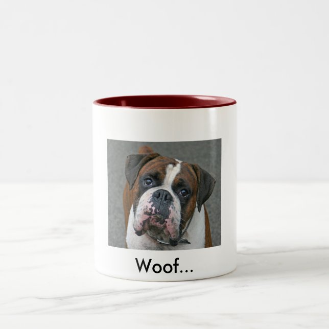 2 Couleurs Tasse renversante de chien de boxeur (Centre)