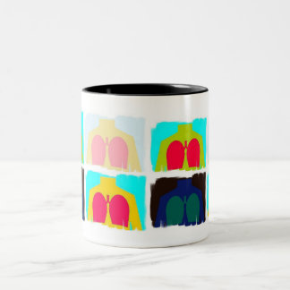 2 Couleurs Tasse respiratoire droite de poumons de rayon X de