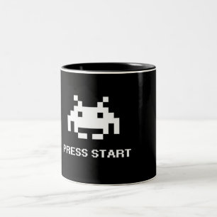 2 Couleurs Tasse Rétro 8-Bit Arcade Press Start Gamer Deux-To