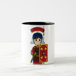 2 Couleurs Tasse romaine mignonne de soldat