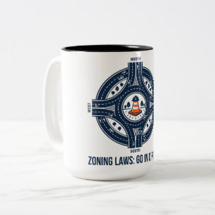 2 Couleurs Tasse Ronde Drôle pour Urbaniste