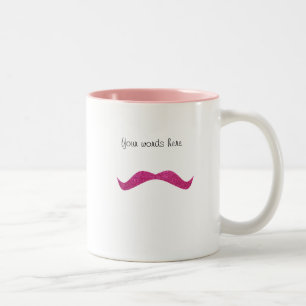 2 Couleurs Tasse rose de moustache de parties scintillantes