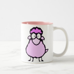 2 Couleurs Tasse rose de moutons