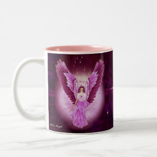 2 Couleurs Tasse rose glorieuse d'ange de saphir