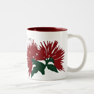 2 Couleurs Tasse rouge de fleur de Lehua