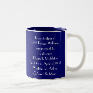 2 Couleurs Tasse royale de mariage - William et Kate