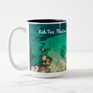 2 Couleurs Tasse Sai Thong Beach Koh Tao Thaïlande