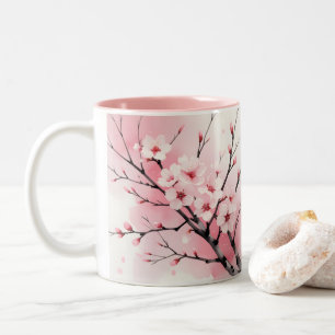 2 Couleurs Tasse Sakura Fleur de Cerisier Aquarelle Rose Él