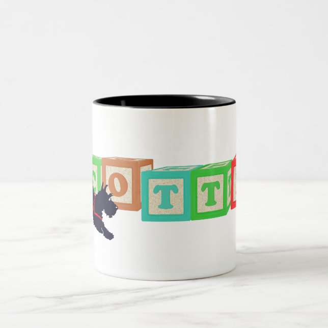 2 Couleurs Tasse Scottie Blocks (Centre)