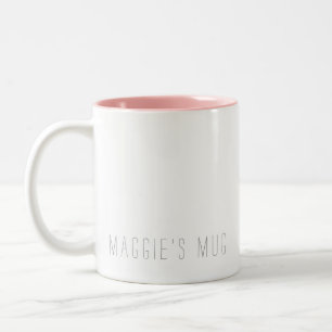2 Couleurs Tasse simple et propre avec le nom
