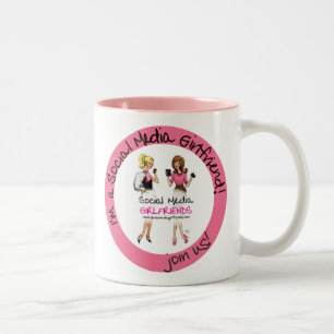 2 Couleurs Tasse sociale de Latte d'amies de médias