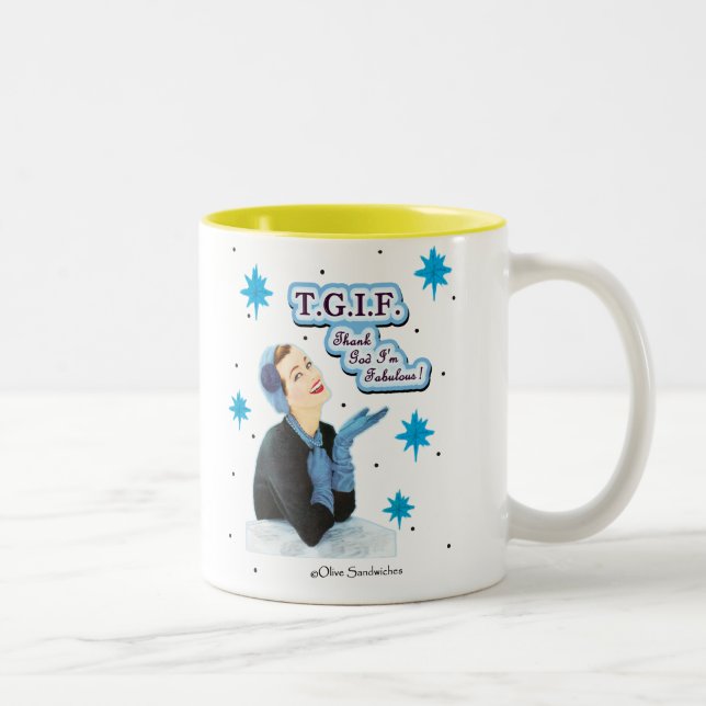 2 Couleurs Tasse - "T.G.I.F. " (Droit)