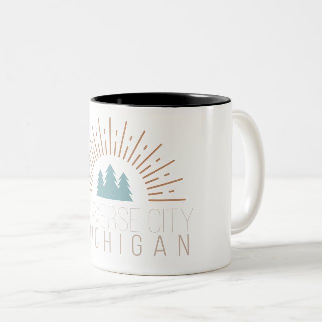 2 COULEURS TASSE TRANSVERSALE DU MICHIGAN DE VILLE (Devant droit)