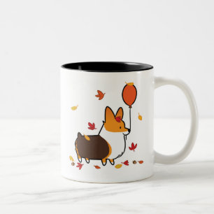 2 Couleurs Tasse tricolore rouge   CorgiThings d'automne de