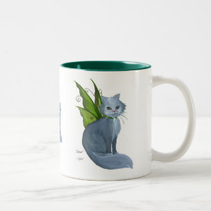 2 Couleurs Tasse verte de chat