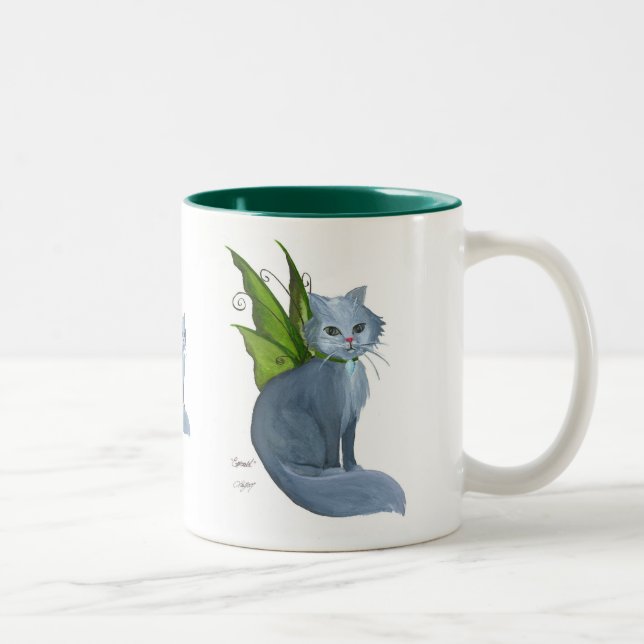2 Couleurs Tasse verte de chat (Droit)