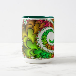 2 Couleurs Tasse verte de motif