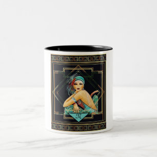 2 Couleurs Tasse vintage d'aileron de style des années 1920