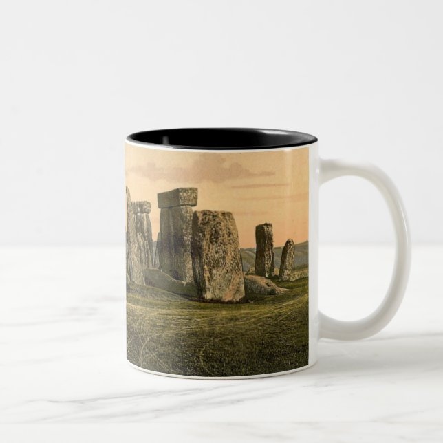 2 Couleurs Tasse vintage de Stonehenge (Droit)