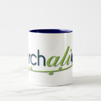 2 Couleurs Tasse vivante de logo d'église