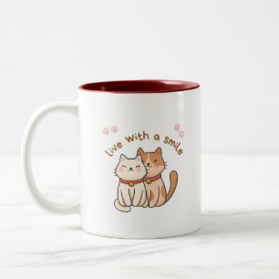 2 Couleurs Tasse Vivre avec le Sourire