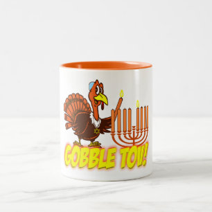 2 Couleurs Thanksgivukkah Turquie avalent la tasse de Tov