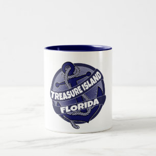 2 Couleurs Treasure Island Florida ancre tourbillonner tasse 
