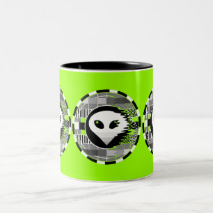 2 Couleurs TV Alien Tasse ronde verte