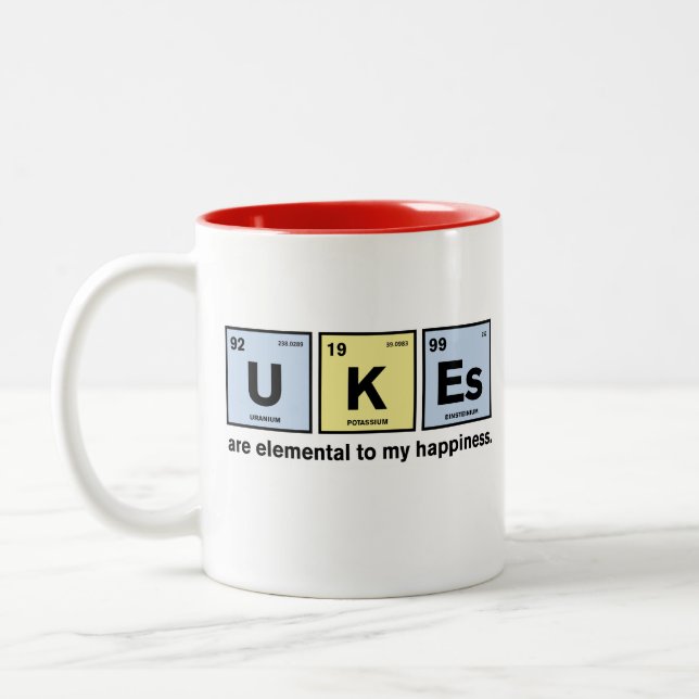 2 Couleurs Ukulélé et tasse drôles de la Science (Gauche)