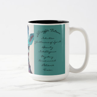 2 Couleurs Un d'une tasse de café aimable de totem de girafe