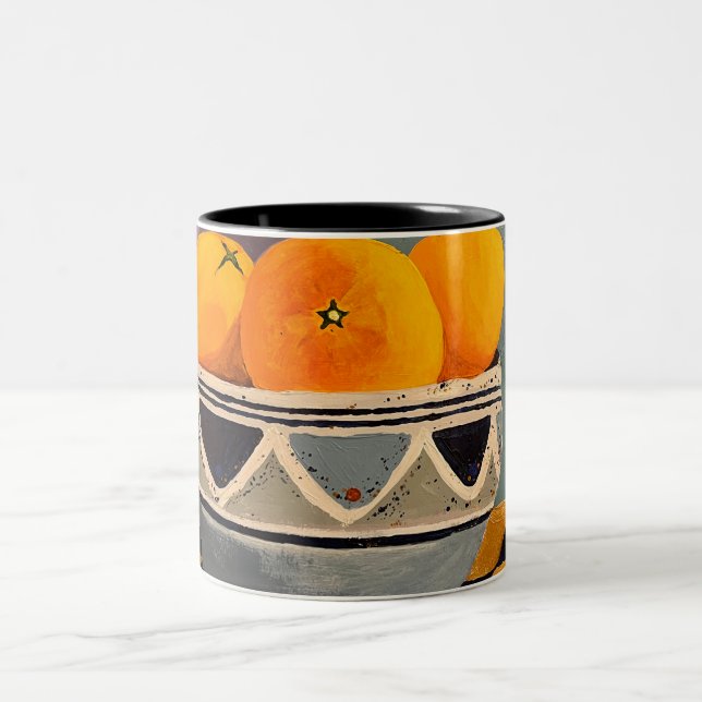 2 Couleurs Une magnifique tasse à la peinture orangée (Centre)