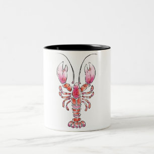 2 Couleurs Une tasse de homard en aquarelle