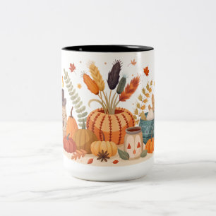 2 Couleurs Une tasse mignonne avec imprimé d'automne