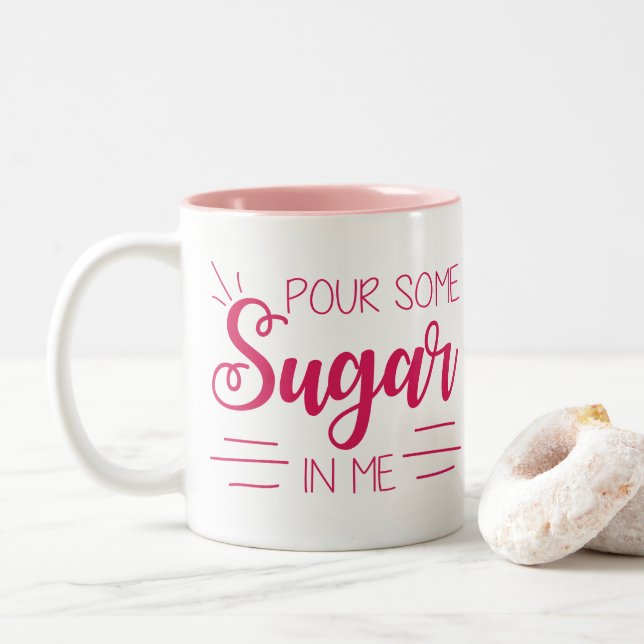 2 Couleurs Versez du sucre dans moi tasse (Avec donut)