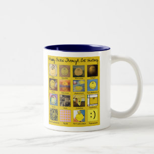 2 Couleurs visages heureux par la tasse de cadeau d'histoire