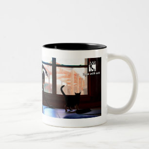 2 Couleurs Yoga avec la tasse de chats