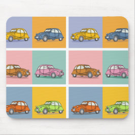 2 CV Deux Chevaux farbenfrohe 6 Quadrate Illustrat Mousepad