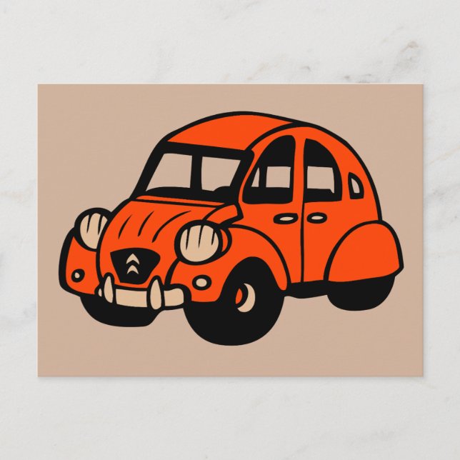 2 Cv Vintages französisches Auto Postkarte (Vorderseite)