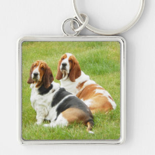 2 Dachshund-Jagdhunde auf großem erstklassigem Schlüsselanhänger