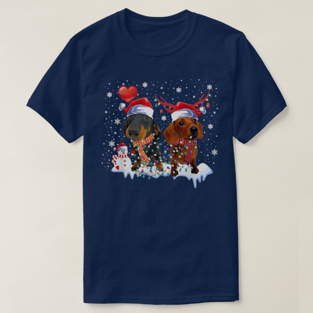 2 Dackel Scarf T-Shirt (Design vorne)