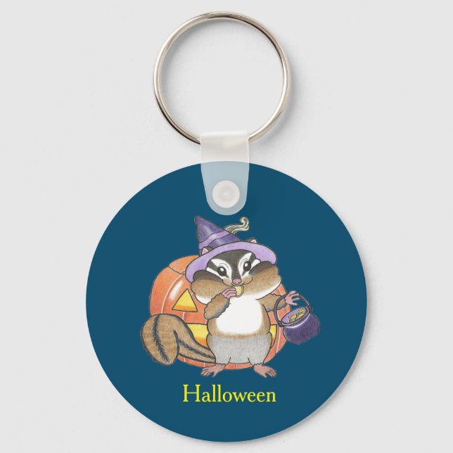 2 Designs Chipmunk Eichhörnchen Halloween Schlüsse Schlüsselanhänger (Rückseite)
