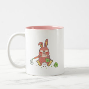 2 Designs Niedlicher hungriger & schlafender Babyh Zweifarbige Tasse