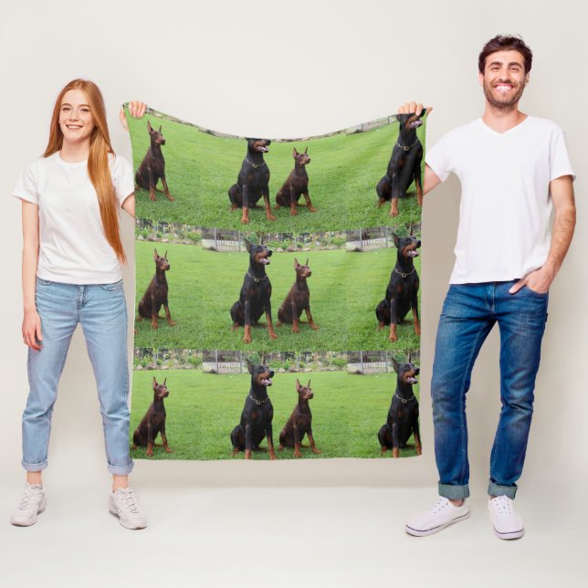 2 DOBERMANN FLEECEDECKE (Beispiel)