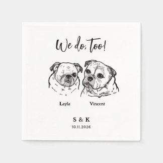 2 Dogs Wedding  Serviette
