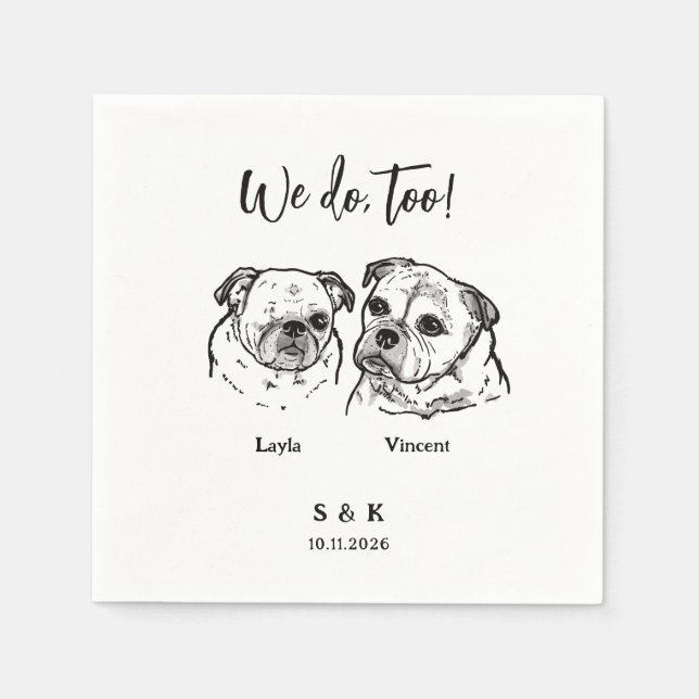 2 Dogs Wedding  Serviette (Vorderseite)
