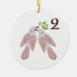 2 Doves Keramik Ornament